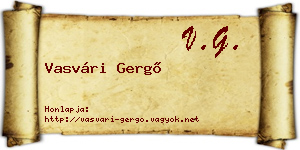 Vasvári Gergő névjegykártya